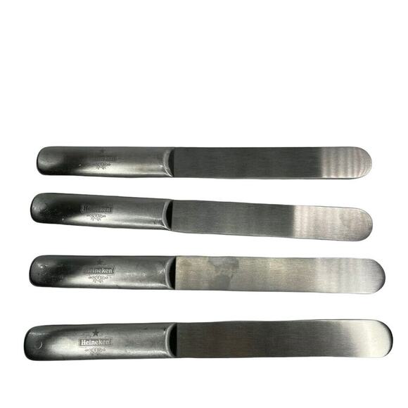 Heineken Skimmer Beer Modern Metal Set Of 4 Stainless Steel Skimmers - Picture 6 of 8